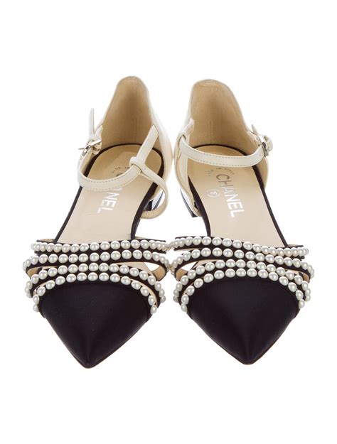 chanel pearl flat|Chanel flats for women.